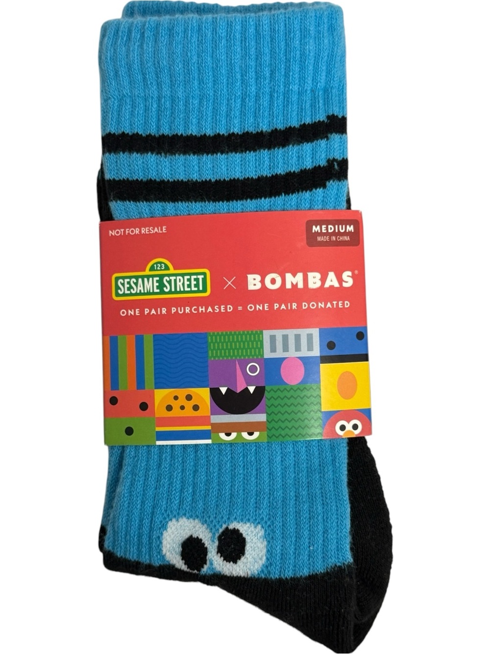 Sesame Street x Bombas Blue Cookie Monster Socks
